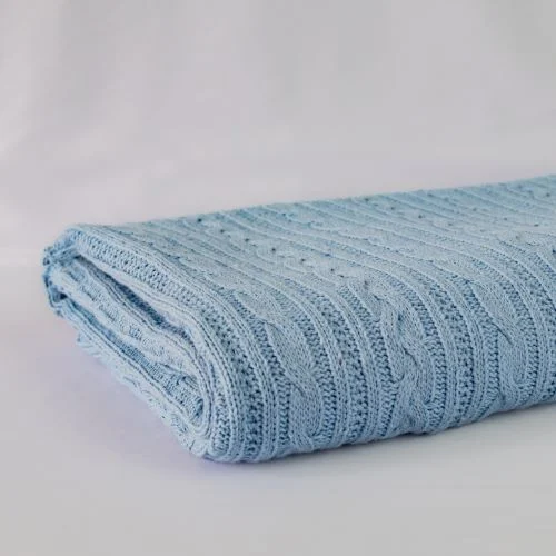 Malha Tricô Trabalhada (0,50 x 1,50) - Azul Bebê (AZ576)