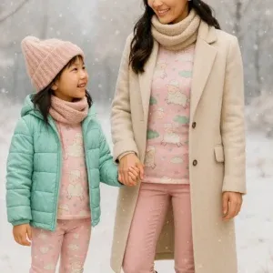 mãe e filha ovelha rosa bebê+ liso redimensionado