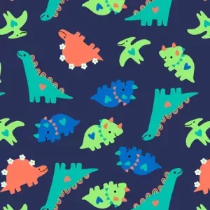 MICROSOFT ESTAMPADO (0,50x1,65) - Dino colorido (marinho)