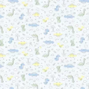 DINO NO BOSQUE FUNDO AZUL BEBÊ